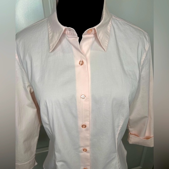 Pale Pink Button Down Blouse - Picture 2 of 5